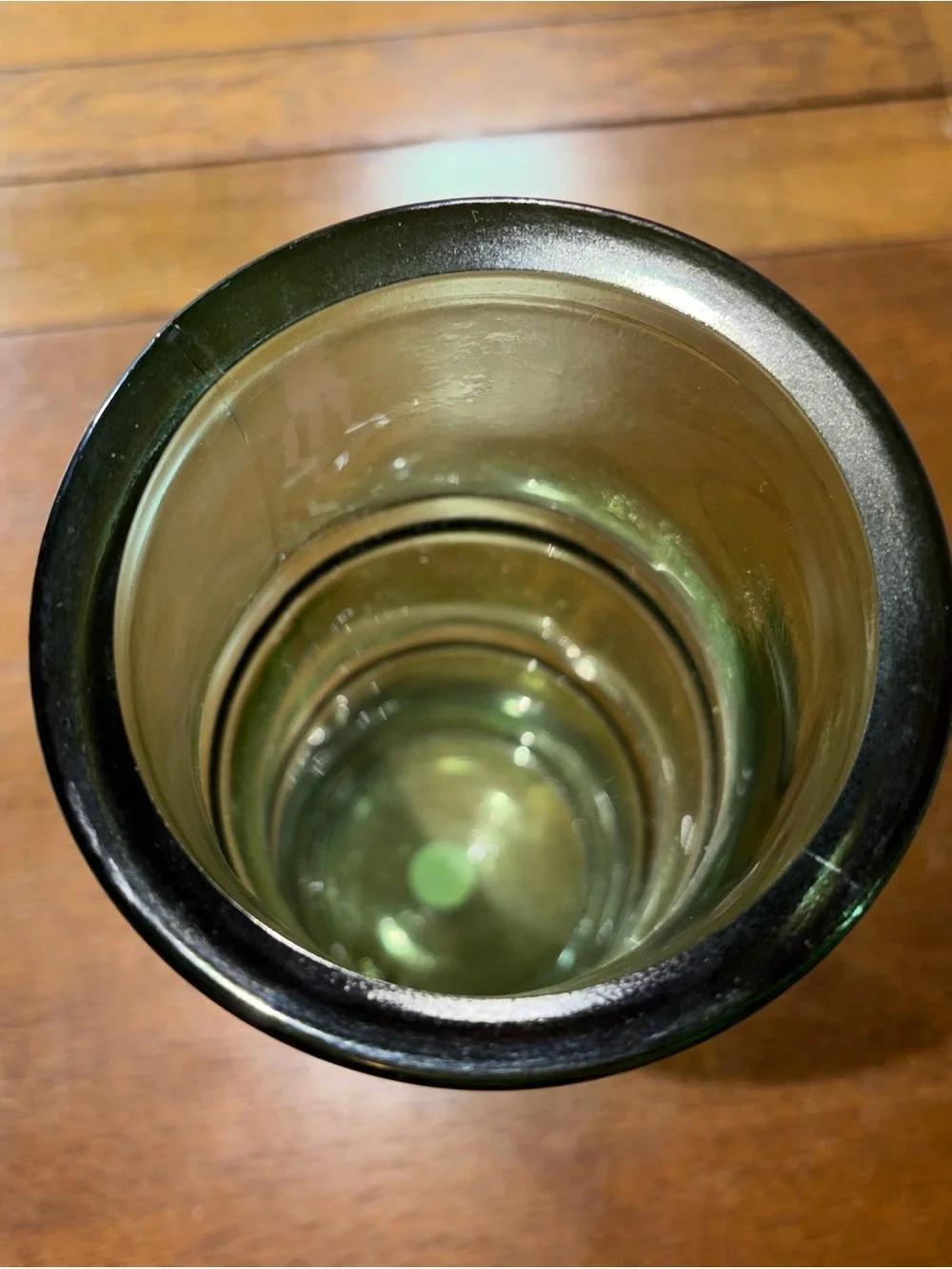 Vidrios San Miguel- Green Recycled Glass Vase Bamboo Pattern